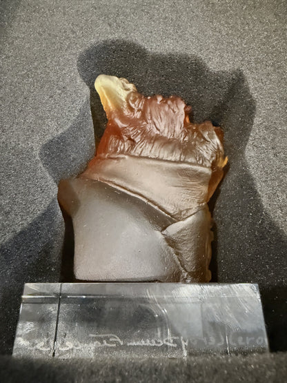 Daum France Oscar Junior Noir Crystal Dog Sculpture Jean-Francois Leroy 03800-1