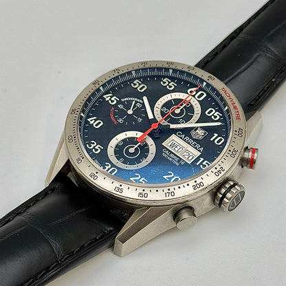 Tag Heuer Carrera Automatic Titanium 43mm Black Dial Chronograph CV2A80.FC6256
