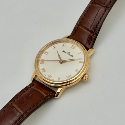Blancpain Villret Ultra Slim 29mm 18k Rose Gold Auto Silver Dial Ladies Watch