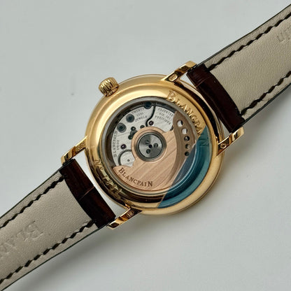 Blancpain Villret Ultra Slim 29mm 18k Rose Gold Auto Silver Dial Ladies Watch