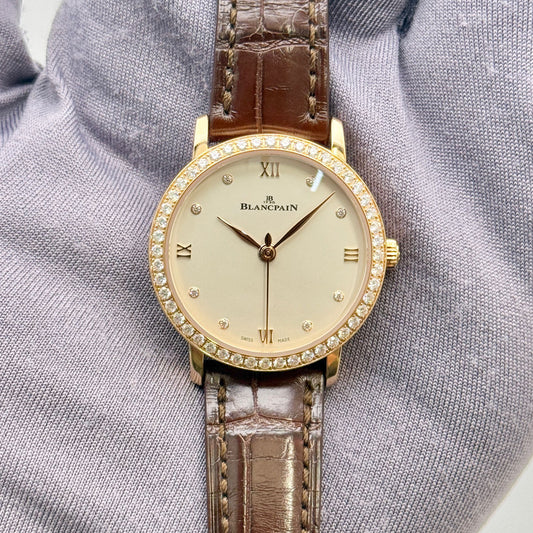 Blancpain Villeret Ultraplate Auto 29mm 18k Rose Gold Ladies Watch 6104-4654-55A
