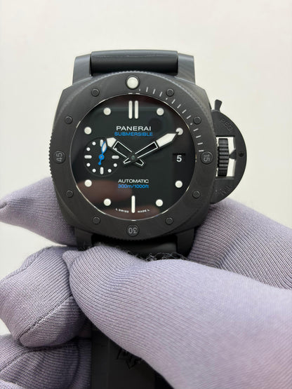 Panerai Sumberisable 42mm Automatic Carbon Fiber Black Dial Men's Watch PAM01231