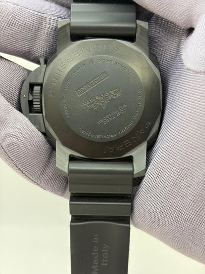 Panerai Sumberisable 42mm Automatic Carbon Fiber Black Dial Men's Watch PAM01231