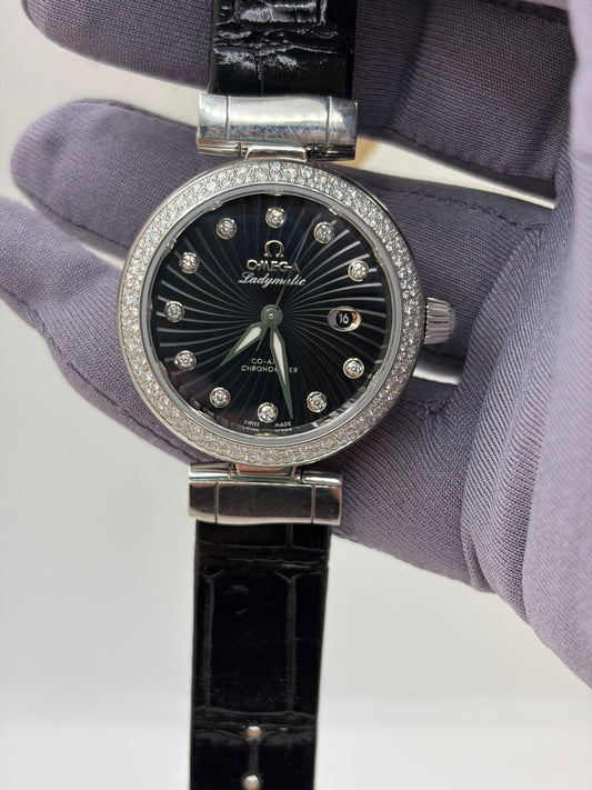 Omega De Ville Ladymatic Diamond Dial & Bezel Ladies Watch 425.38.34.20.51.001