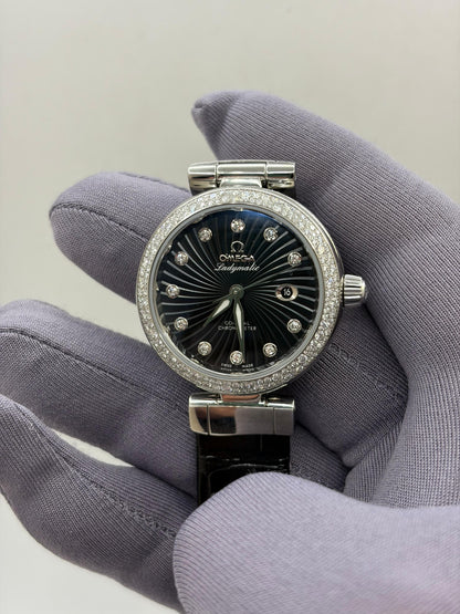 Omega De Ville Ladymatic Diamond Dial & Bezel Ladies Watch 425.38.34.20.51.001