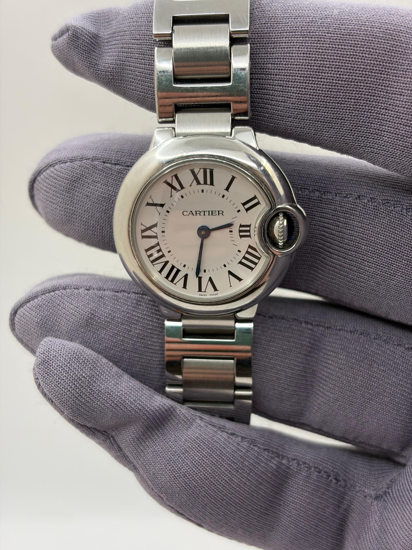 Cartier Ballon Bleu Silver Dial Steel 28mm Quartz Ladies Watch W69010Z4-3009