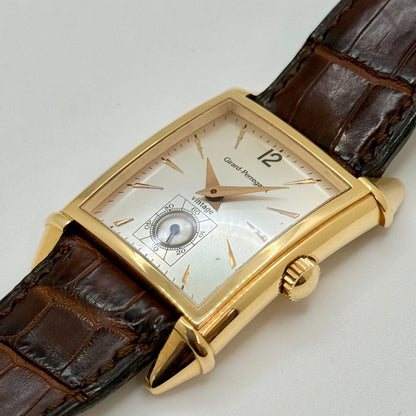 Girard Perregaux Vintage 29x42mm 18k Rose Gold Silver Dial Men's Watch 2595