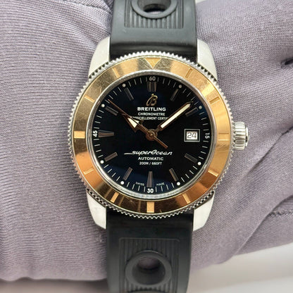 Breitling Superocean 42mm Steel & 18k Rose Gold Black Dial Men's Watch U17321