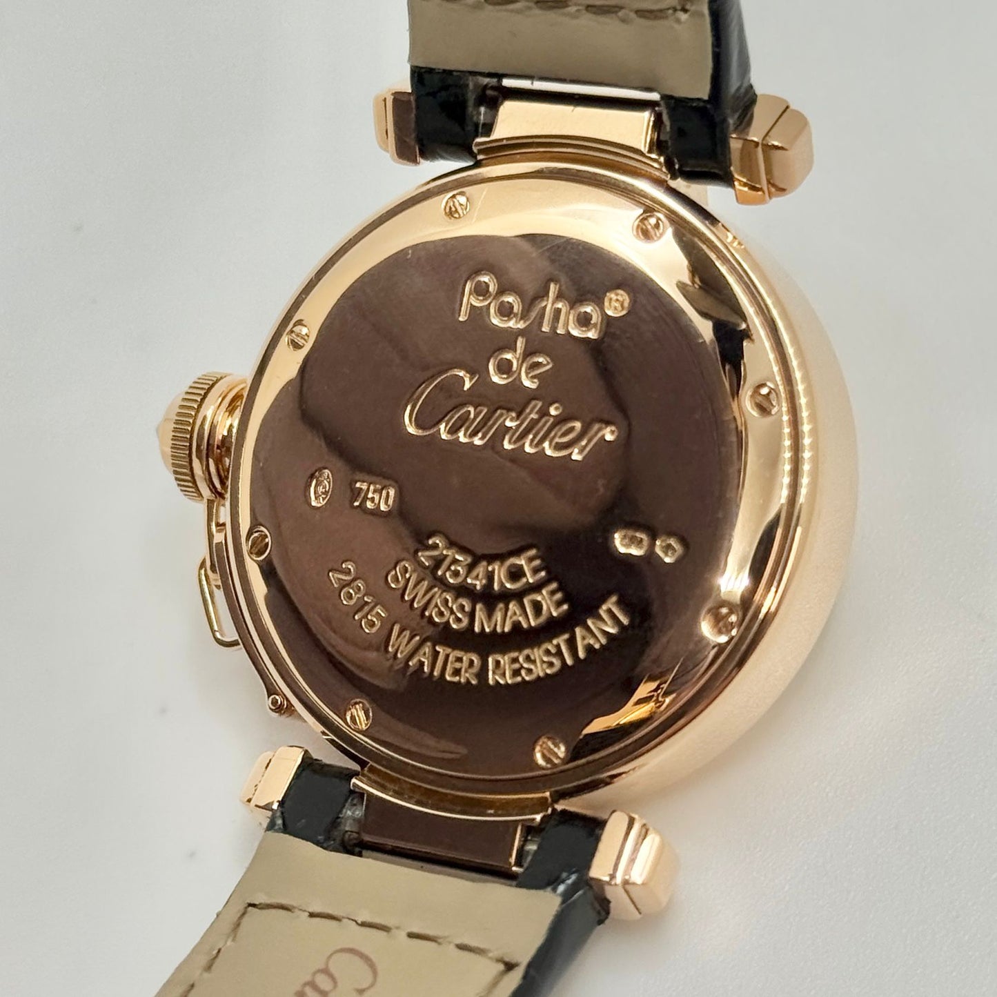 Cartier Pasha 32mm Quartz 18k Rose Gold Silver Dial Ladies Watch WJ11963G-2815