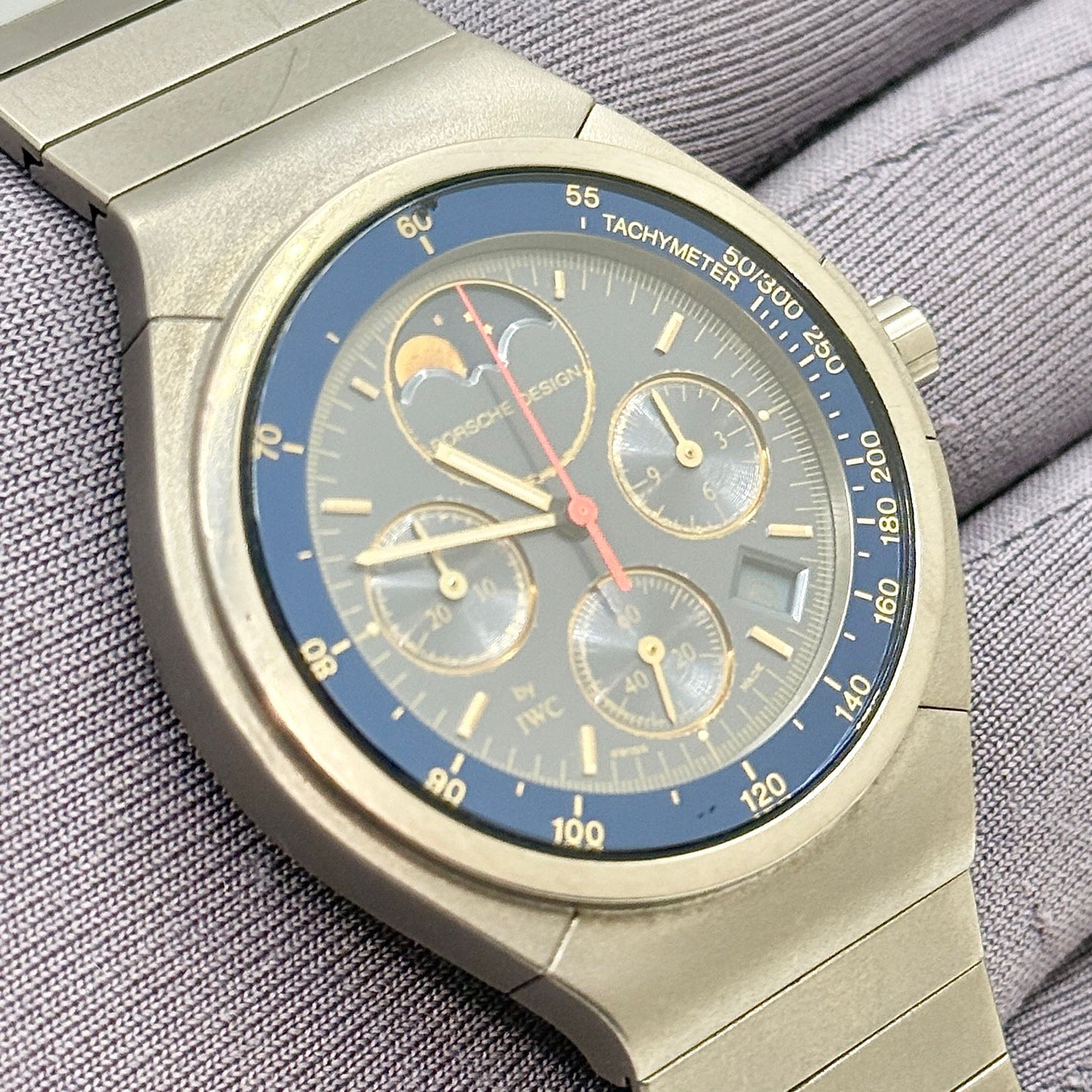 IWC Porsche Design 36mm Quartz Chronograph Moonphase Men's Watch IW3742