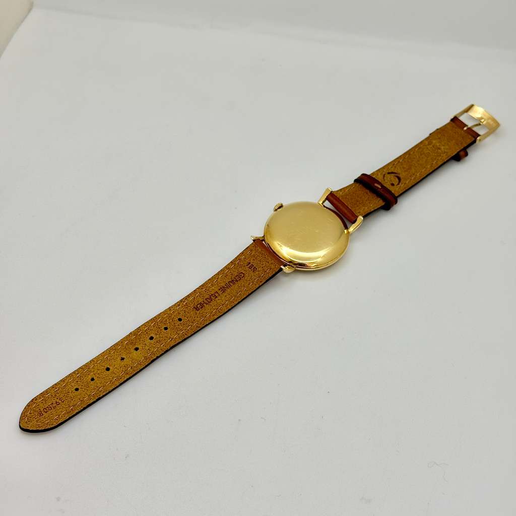 IWC 36mm Manual Hand Wind 18k Yellow Gold Aftermarket Strap Vintage Men's Watch