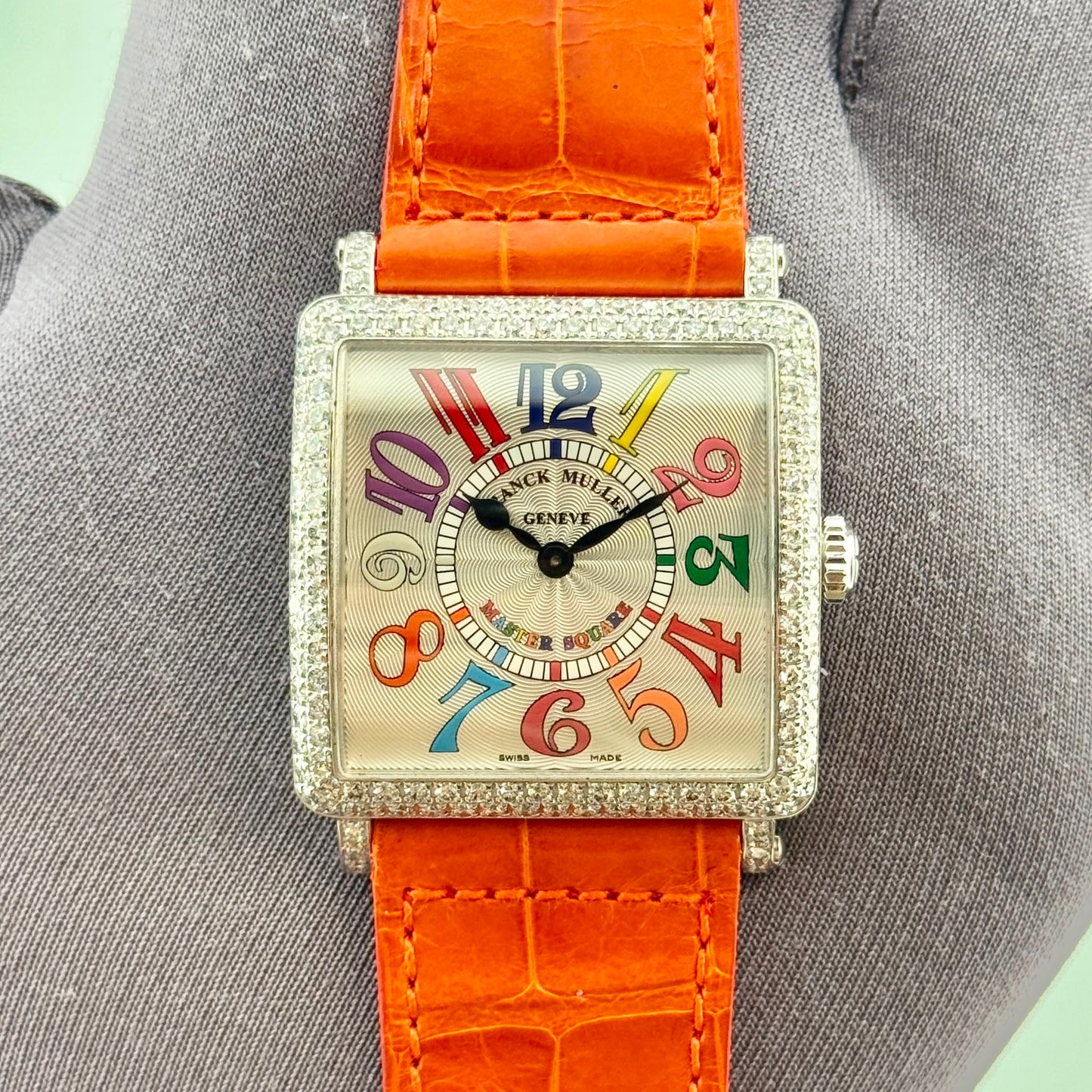 Franck Muller Master Square White Gold Quartz Ladies Watch 6002 M QZ COL DRM V D