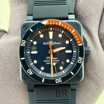 Bell & Ross BR-03 42mm Automatic Blue Dial Men's Watch BR0392-D-TR-CE/SRB