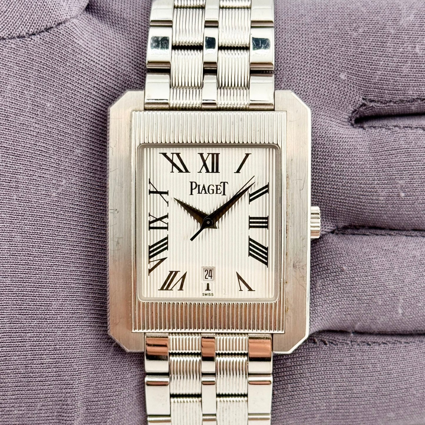 Piaget Protocole 18k White Gold 34x31mm Silver Dial Automatic Men's Watch 26100