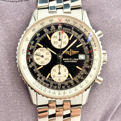 Breitling Navitimer 41.5mm Steel Chronograph Black Dial Men's Watch A13022