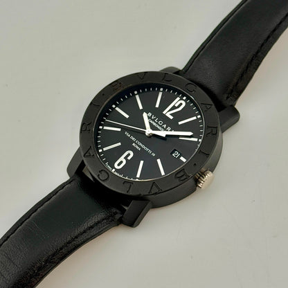 Bvlgari Carbon Gold Via Condotti Automatic 40mm Black Dial Men's Watch BB40CL
