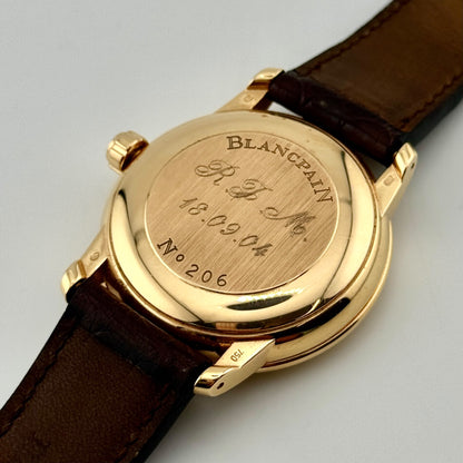 Blancpain Ultra Slim Auto Large Date 38mm 18k Rose Gold Men's Watch 6850-3642