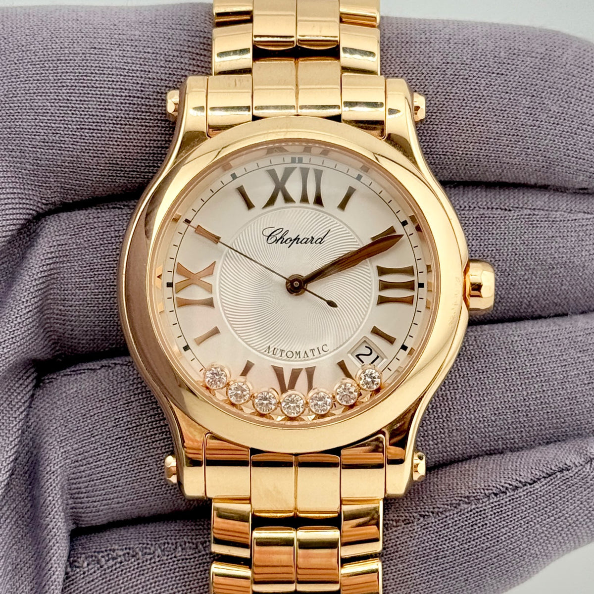 Chopard Happy Sport Automatic 36mm 18k Rose Gold Ladies Watch 27/4808-5002