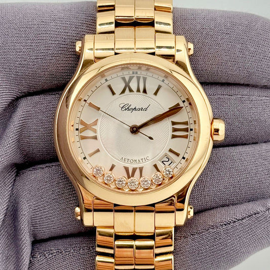 Chopard Happy Sport Automatic 36mm 18k Rose Gold Ladies Watch 27/4808-5002