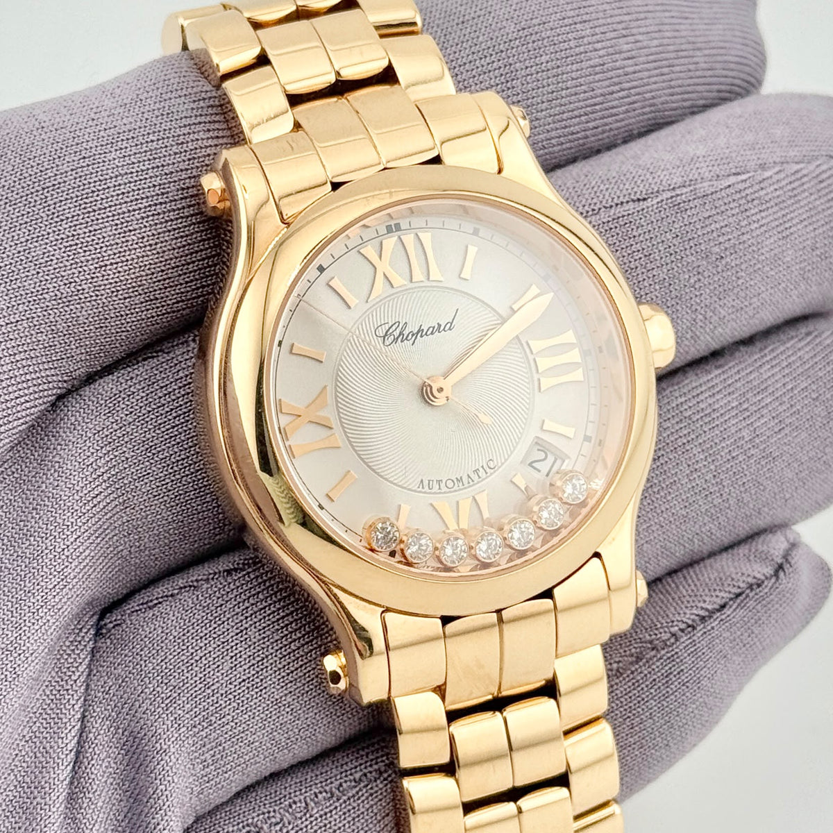 Chopard Happy Sport Automatic 36mm 18k Rose Gold Ladies Watch 27/4808-5002