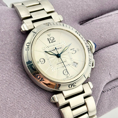 Cartier Pasha 38mm Automatic Silver Dial Stainless Steel Men's Watch 2379
