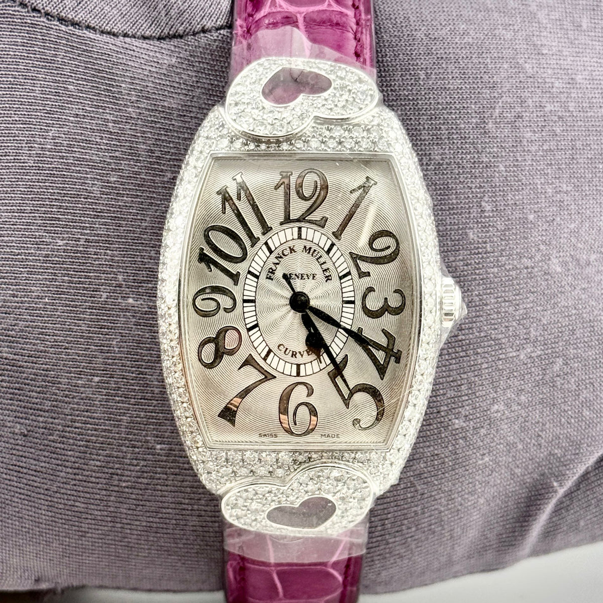 Franck Muller Cintree Curvex 31mm 18k White Gold Ladies Watch 2852 SC Relief HJ