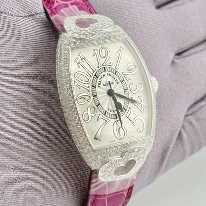 Franck Muller Cintree Curvex 31mm 18k White Gold Ladies Watch 2852 SC Relief HJ