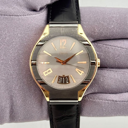 Piaget Grande Polo 18k Yellow Gold Gray Dial 42.5mm Automatic Men's Watch P10384