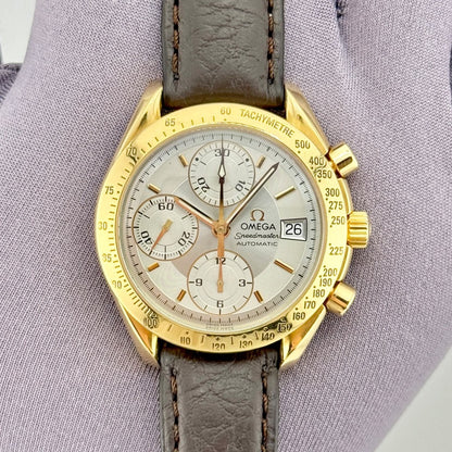Omega Speemaster 39mm Silver Dial 18k Yellow Gold Automatic Men's Watch 175.0083