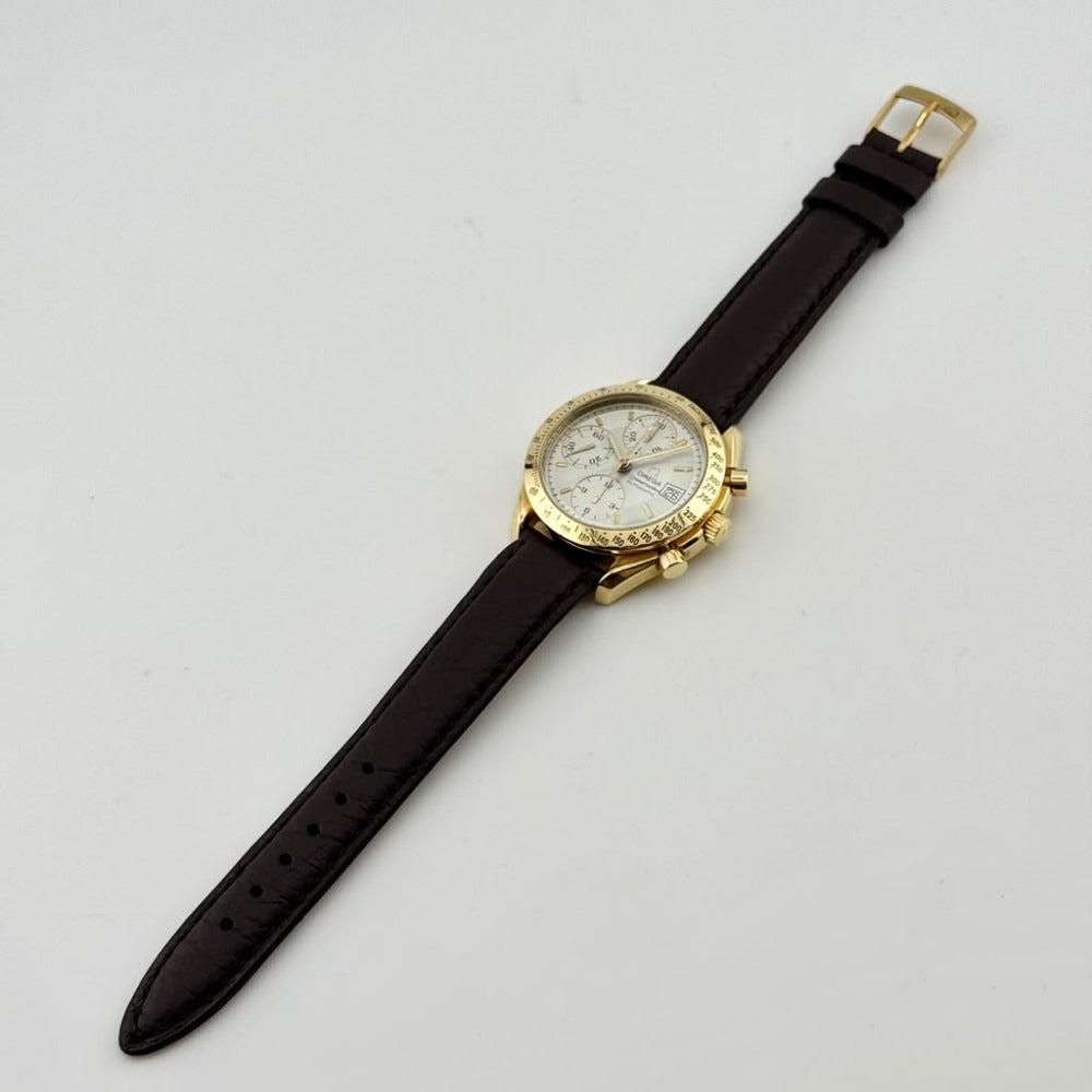 Omega Speemaster 39mm Silver Dial 18k Yellow Gold Automatic Men's Watch 175.0083