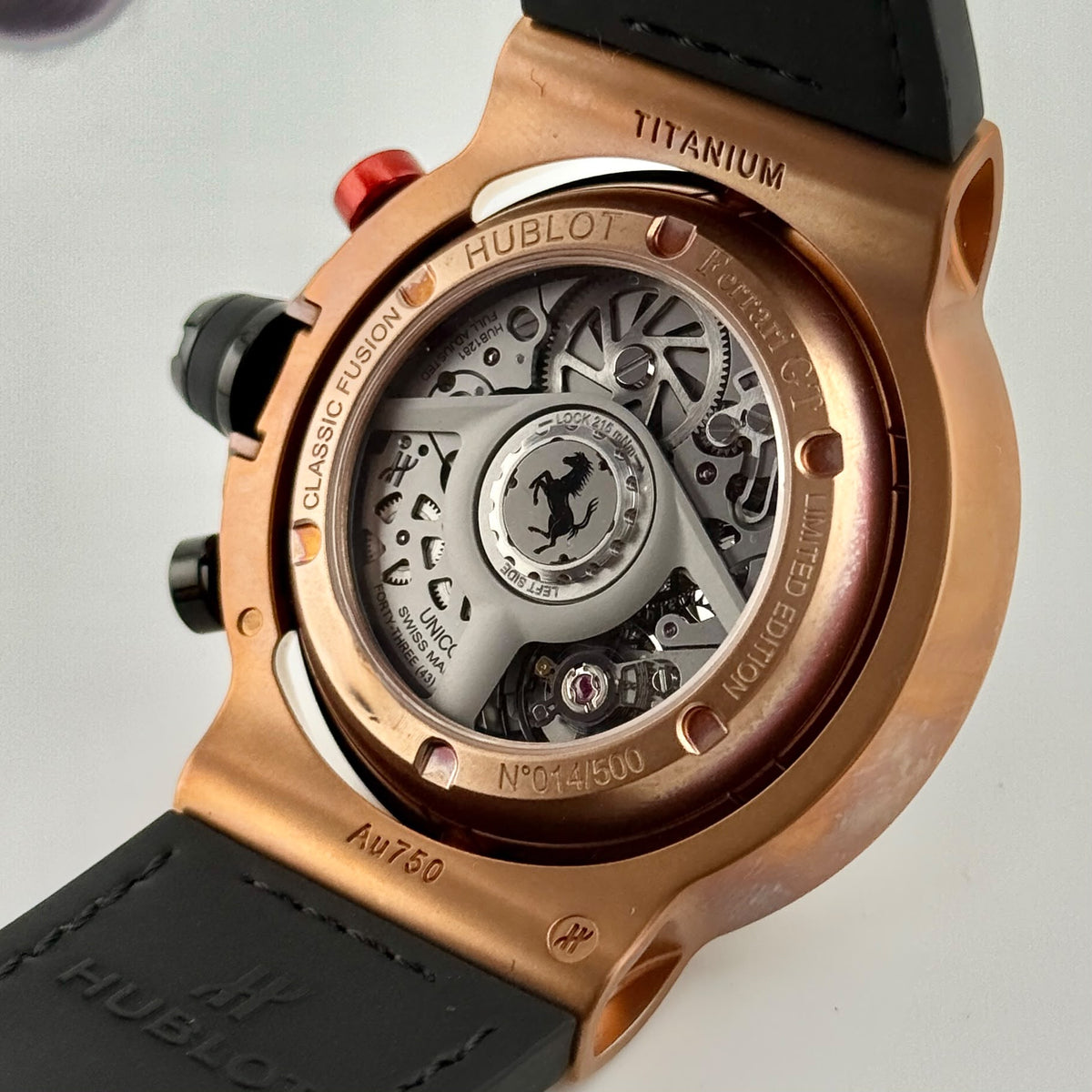 Hublot Classic Fusion Ferrari 18k Rose Gold 45mm Auto Men's Watch 526.OX.0124.VR