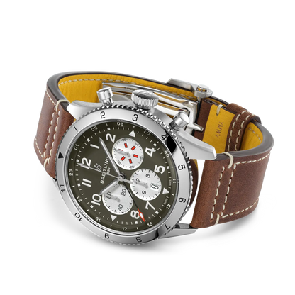 Breitling Super Avi Chronograph GMT 36mm Automatic Men's Watch AB04452A1L1X1
