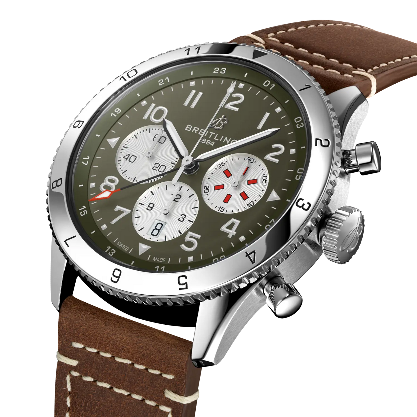 Breitling Super Avi Chronograph GMT 36mm Automatic Men's Watch AB04452A1L1X1