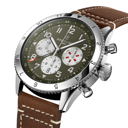 Breitling Super Avi Chronograph GMT 36mm Automatic Men's Watch AB04452A1L1X1