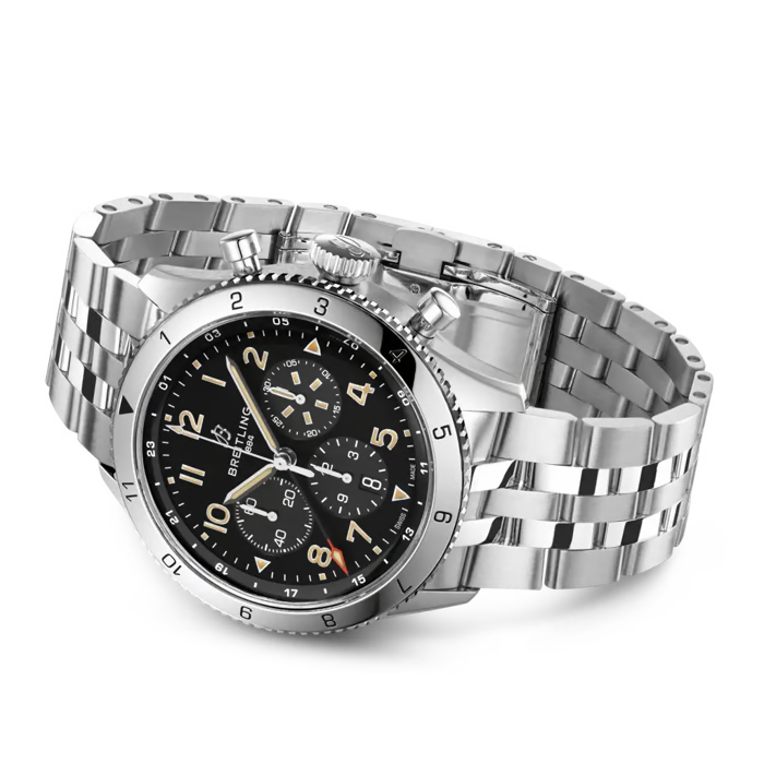 Breitling Super Avi Chronograph GMT 46mm Automatic Men's Watch AB04453A1B1A1
