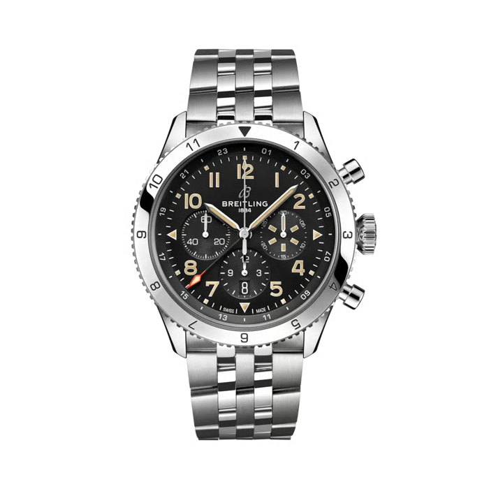 Breitling Super Avi Chronograph GMT 46mm Automatic Men's Watch AB04453A1B1A1
