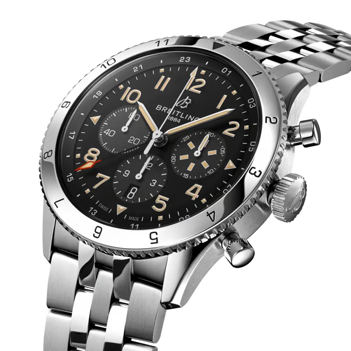 Breitling Super Avi Chronograph GMT 46mm Automatic Men's Watch AB04453A1B1A1