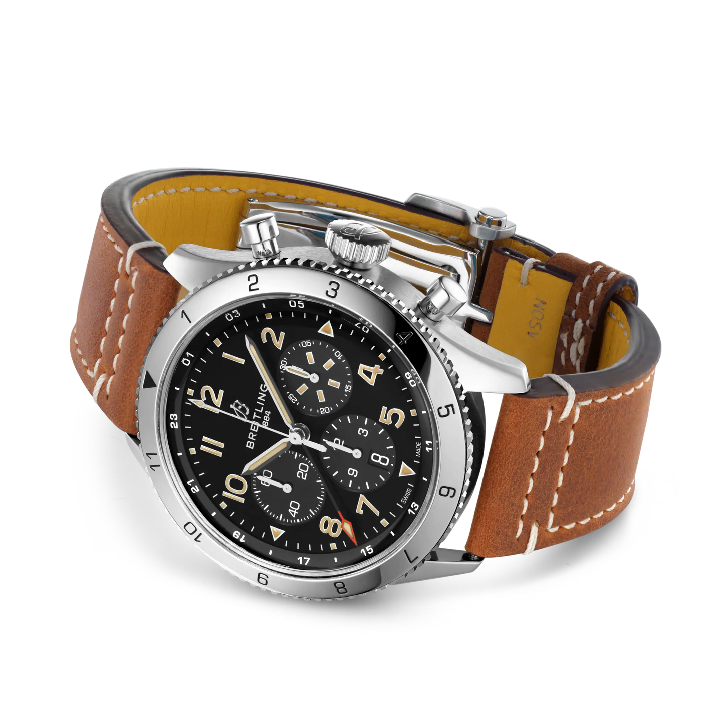 Breitling Super Avi Chronograph 46mm GMT Automatic Men's Watch AB04453A1B1X1