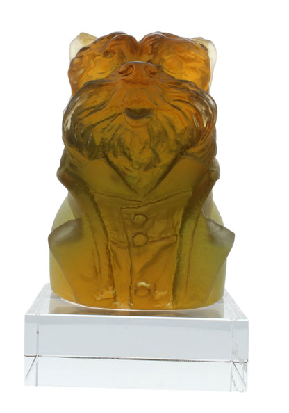 Daum France Oscar Junior Noir Crystal Dog Sculpture Jean-Francois Leroy 03800-1