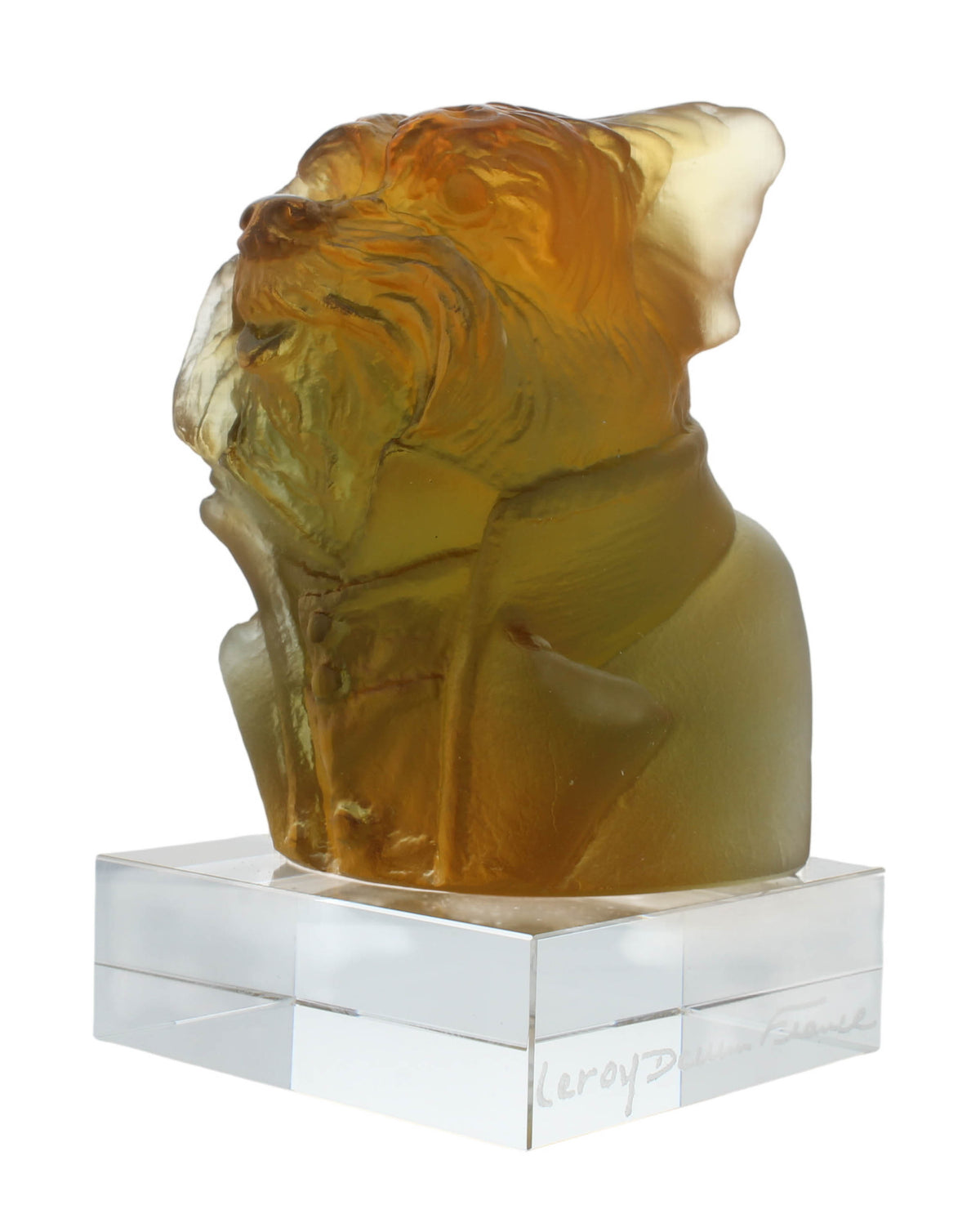 Daum France Oscar Junior Noir Crystal Dog Sculpture Jean-Francois Leroy 03800-1