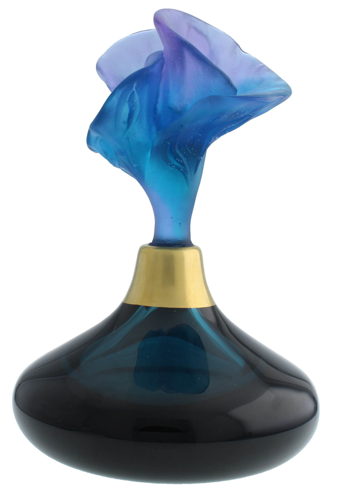Daum France Arum Dark Blue Crystal Art Glass Perfume Bottle New In Box 05680