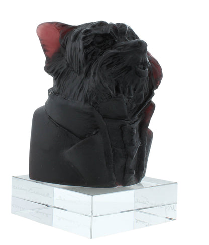 Daum France Oscar Junior Noir Dog Crystal Art Glass Sculpture New With Box 03800