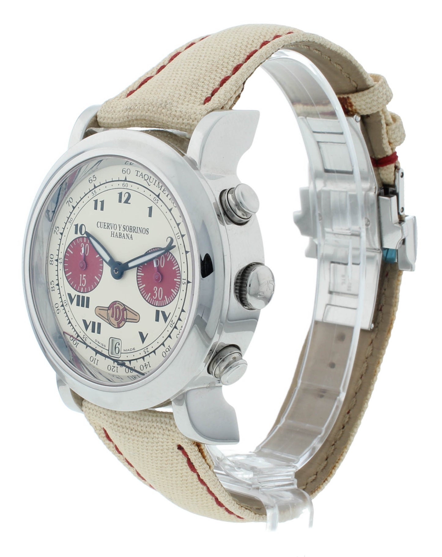Pre-Owned Cuervo Y Sobrinos Habana Chronograph 42mm Auto Men's Watch 3022.1C.LIV