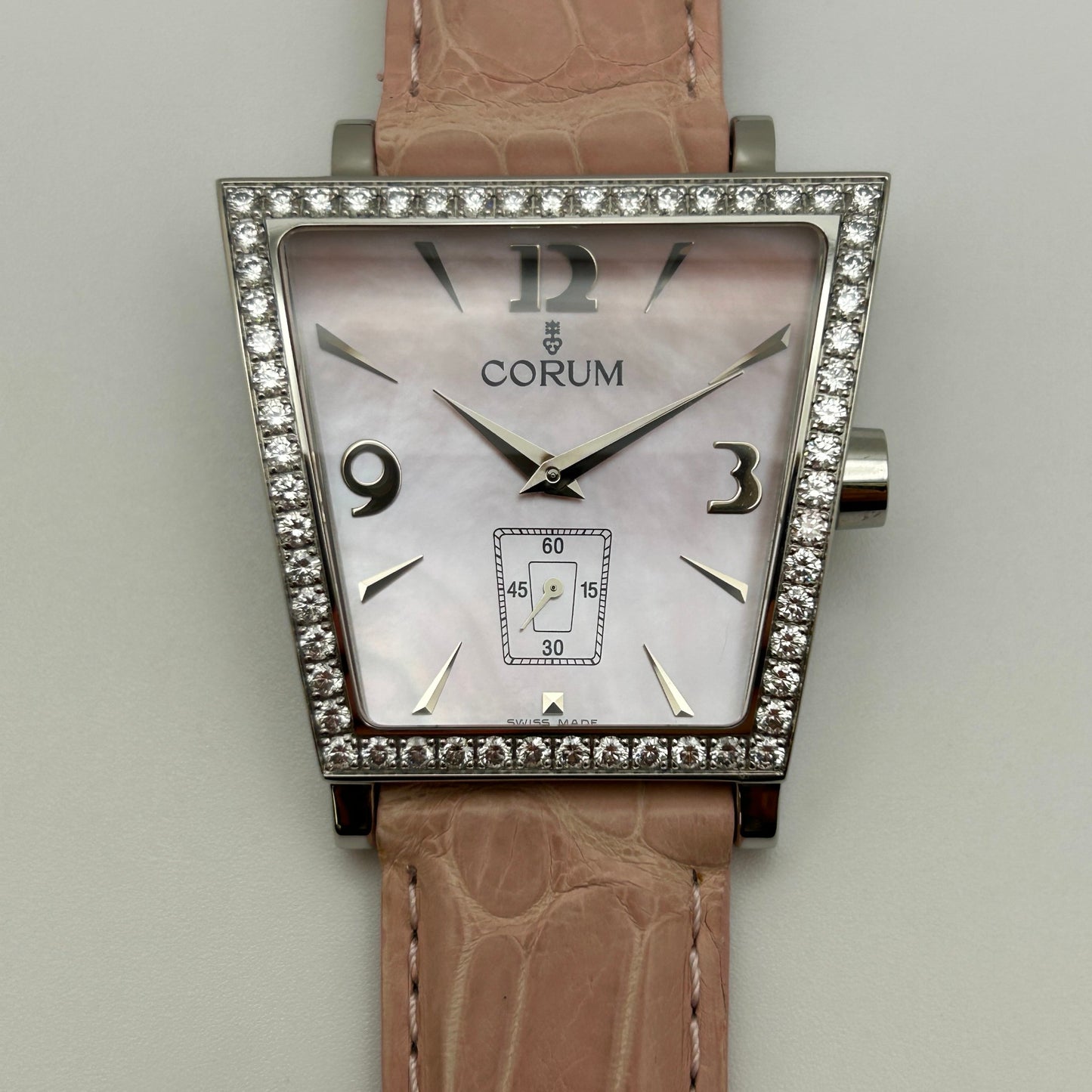 Corum Trapeze Pink MOP Dial 38mmx36mm Quartz Ladies Watch 106.404.47/0008 PM52
