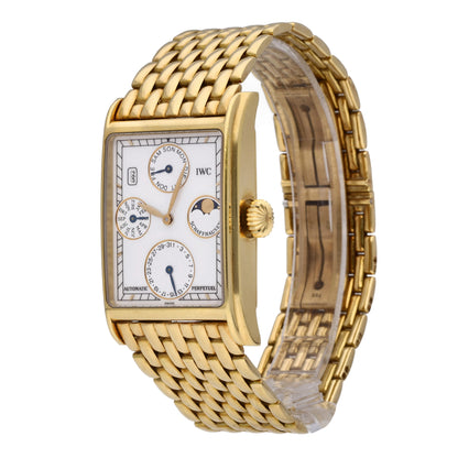 IWC Novecento 38 x 26.5 Automatic 18k Yellow Gold Perpetual Calendar Watch 3545