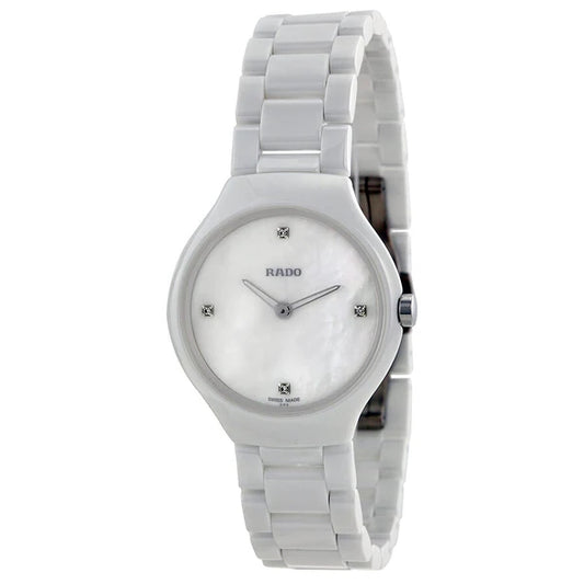 Rado Thinline 30mm Quartz White MOP Dial Ceramic Ladies Watch R27958902