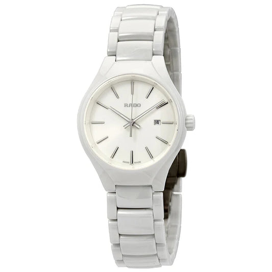 Rado True 30mm Ceramic White Dial Quartz Ladies Watch R27061012
