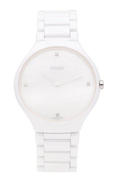 Rado True Thinline 39mm White MOP Diamond Dial Ceramic Men's Watch R27957902