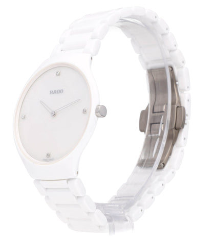 Rado True Thinline 39mm White MOP Diamond Dial Ceramic Men's Watch R27957902