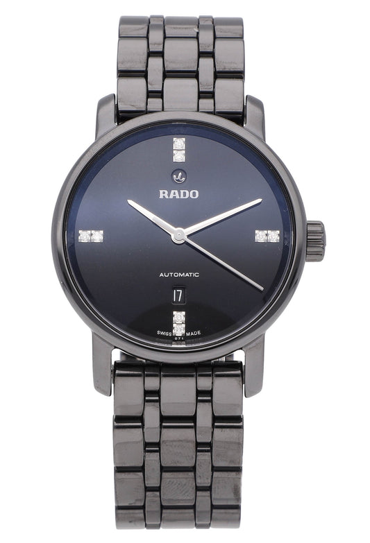 Rado DiaMaster Auto 33mm Ceramic Black Diamond Dial Ladies Watch R14043717